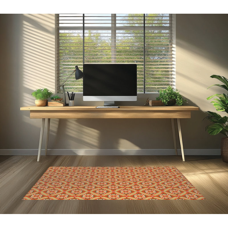 Tapis de chaise de bureau Eden, L 3 pi x L 2 pi, Orangeade