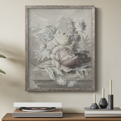 Impression florale vintage encadrée Lxxxix - bois massif