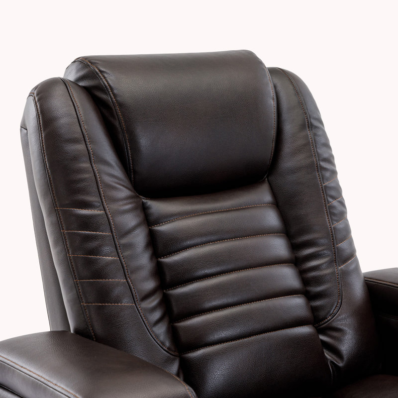 Fauteuil inclinable électrique Mykhajlo, Cuir polyuréthane brun