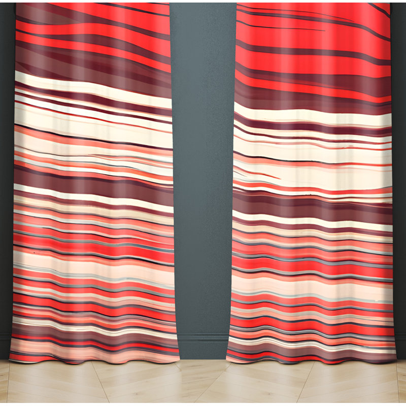 Paire de rideaux semi-transparents en polyester Akxel, L 40 po x L 61 po