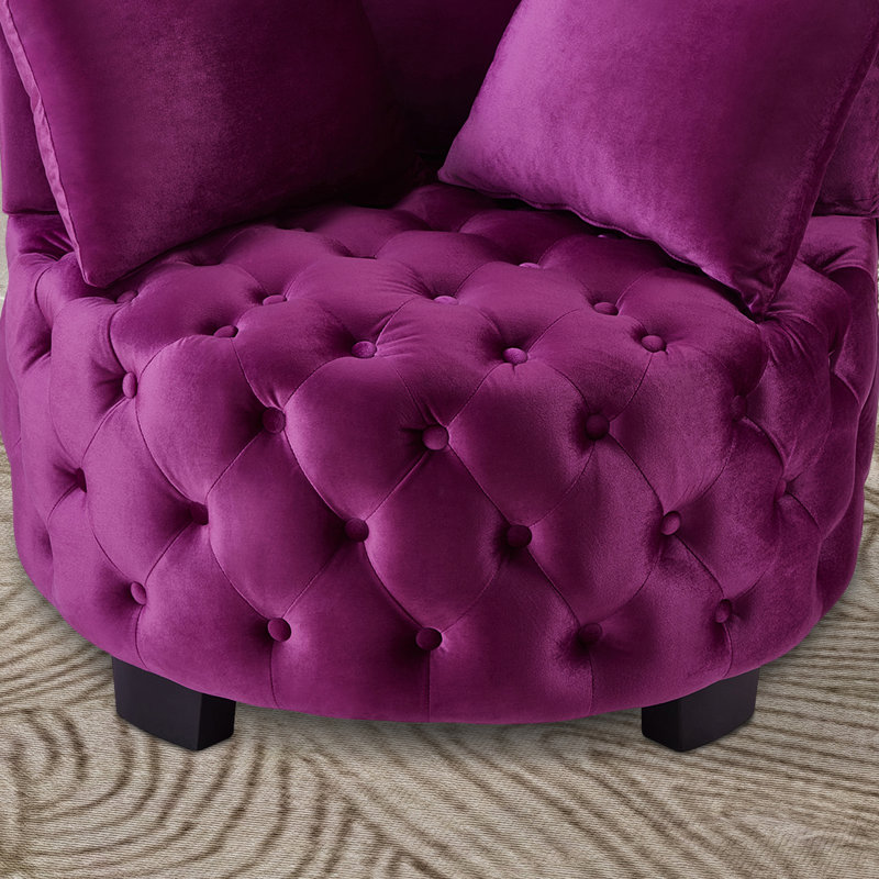 Fauteuil demi-tonneau capitonné 31,23 po, Violet