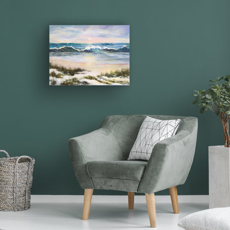Art sur toile, vagues de l'océan, H 14 po x l 19 po