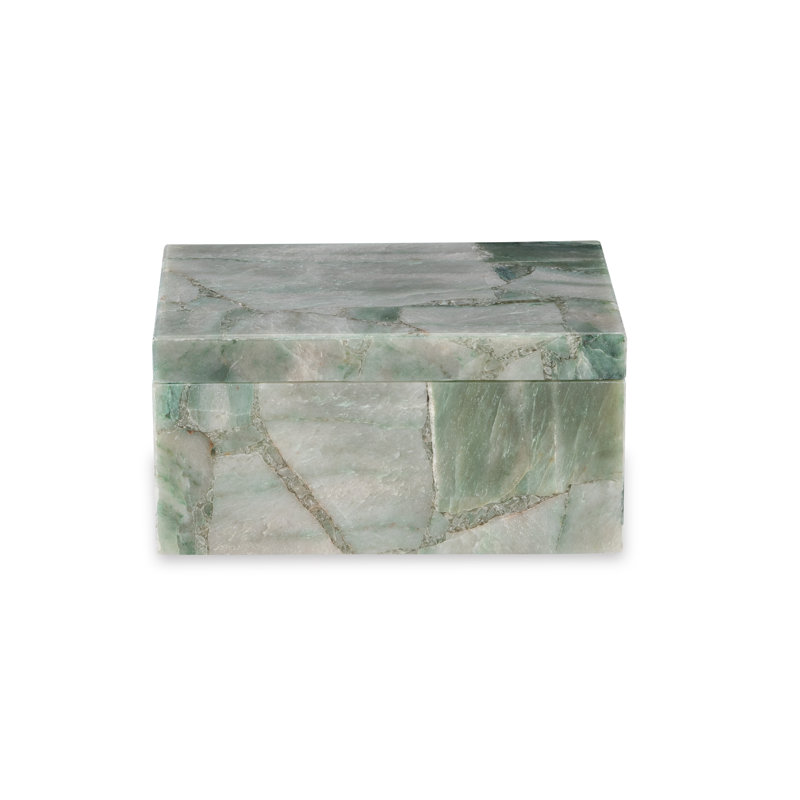 Handmade Aventurine Decorative Box, 5" H x 10" W x 7" D