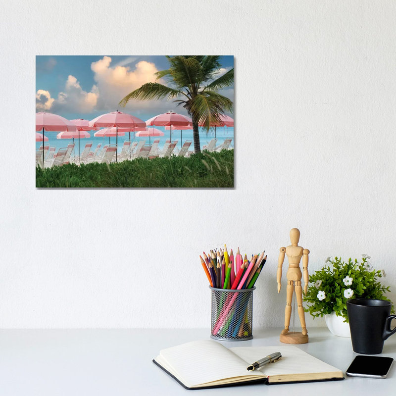 Beacgh Umbrellas by Dennis Frates - Wrapped Canvas Gallery-Wrapped Canvas Giclée, 20.32 cm H x 30.48 cm W