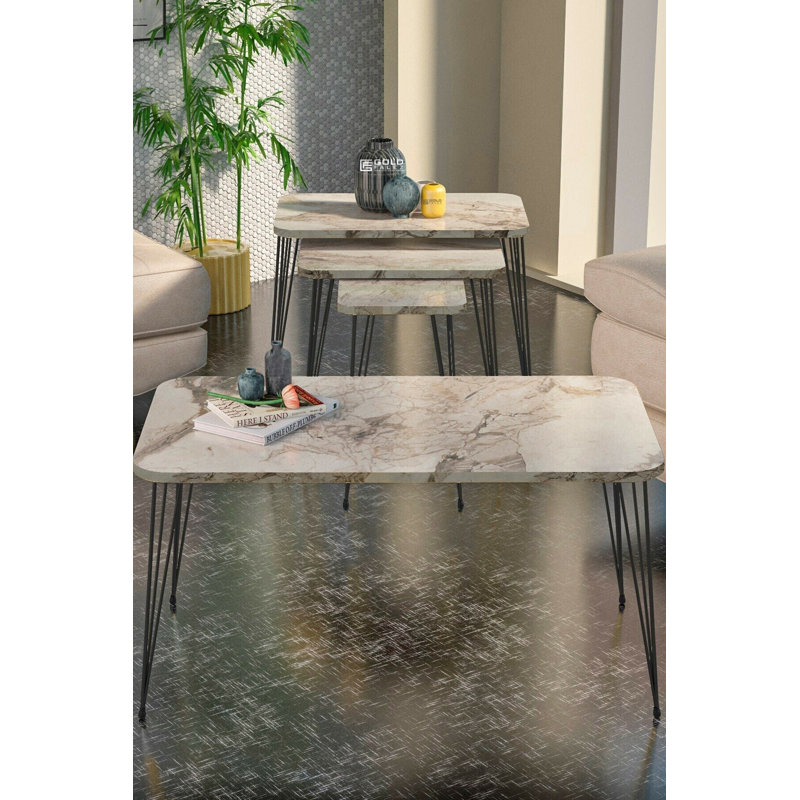 Jonathon 35cm Console Table, White Marble