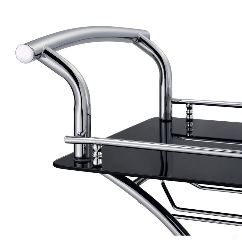 Chariot-bar en métal à 2 niveaux Allen, Black