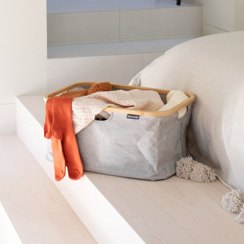Brabantia Foldable Laundry Basket 10.6 Gallon (40L), Light Gray