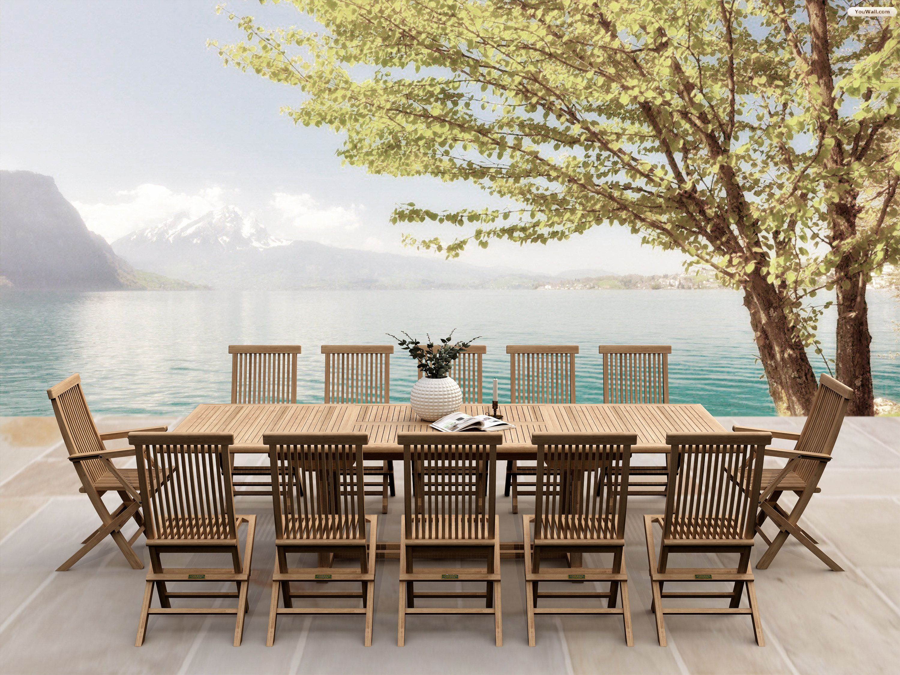 Anderson Teak Windsor Piece Outdoor Patio Dining Set Windsor