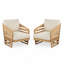 Ensemble de 2 fauteuils club en bois, structure en acacia durable avec coussins moelleux pour le confort et le style extérieurs