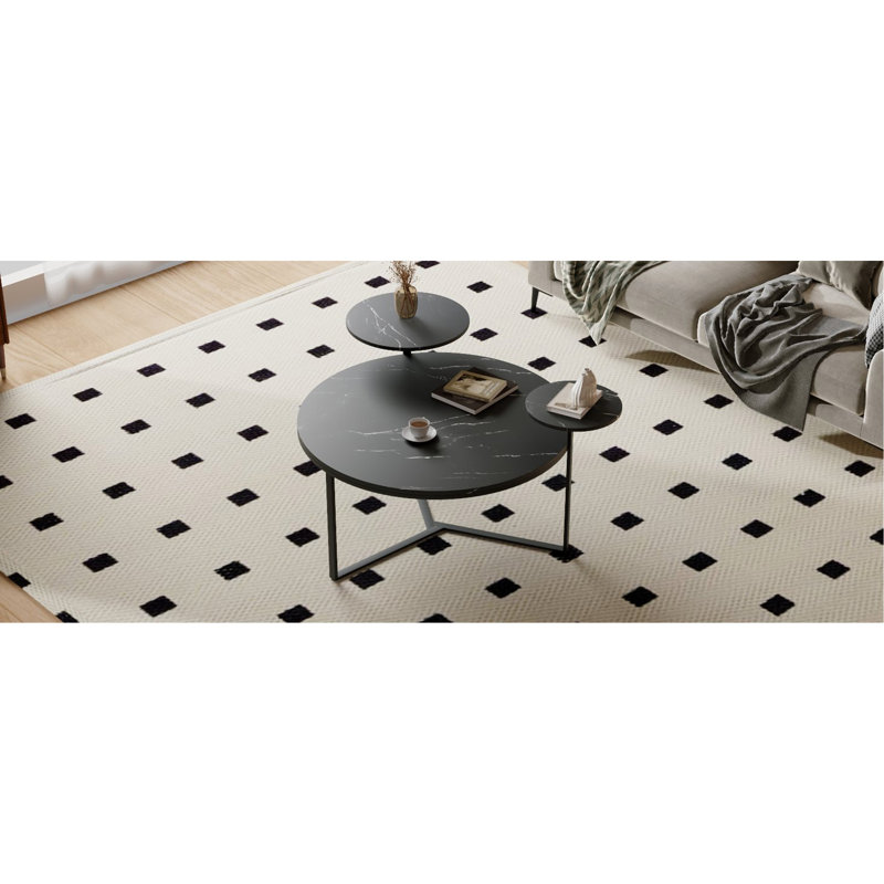 Table basse moderne avec deux tablettes