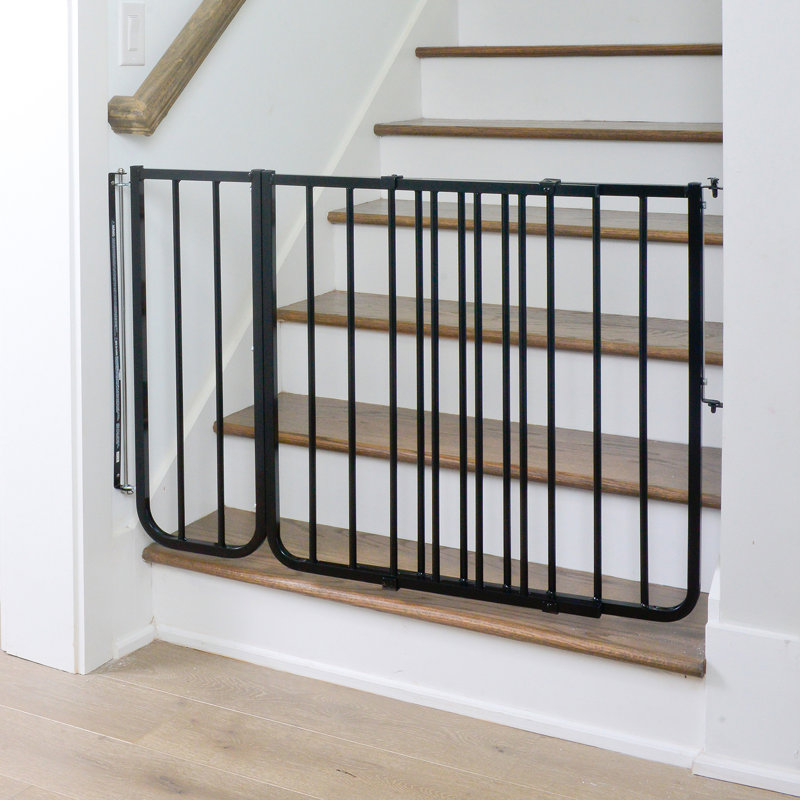 Black 10.5-Inch Metal Gate Extension for Pets and Babies