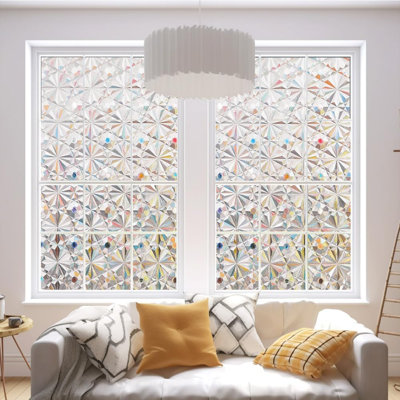 Film d'intimité pour fenêtre, film adhésif décoratif en verre givré, revêtement en vinyle amovible bloquant le soleil, film pour fenêtre pour la cuisine à domicile, salle de bain, 23,6 po x 78,7 po