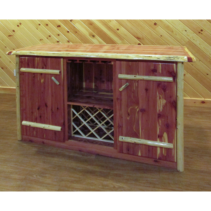 Greely 72 " L Cedar Solid Wood Bar Cabinet