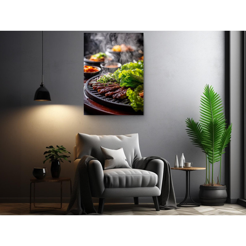 «BBQ coréen», impression sur toile bulgogi pour décoration de cuisine, photographie de cuisine asiatique authentique, cadeau de restaurant ou de salle à manger