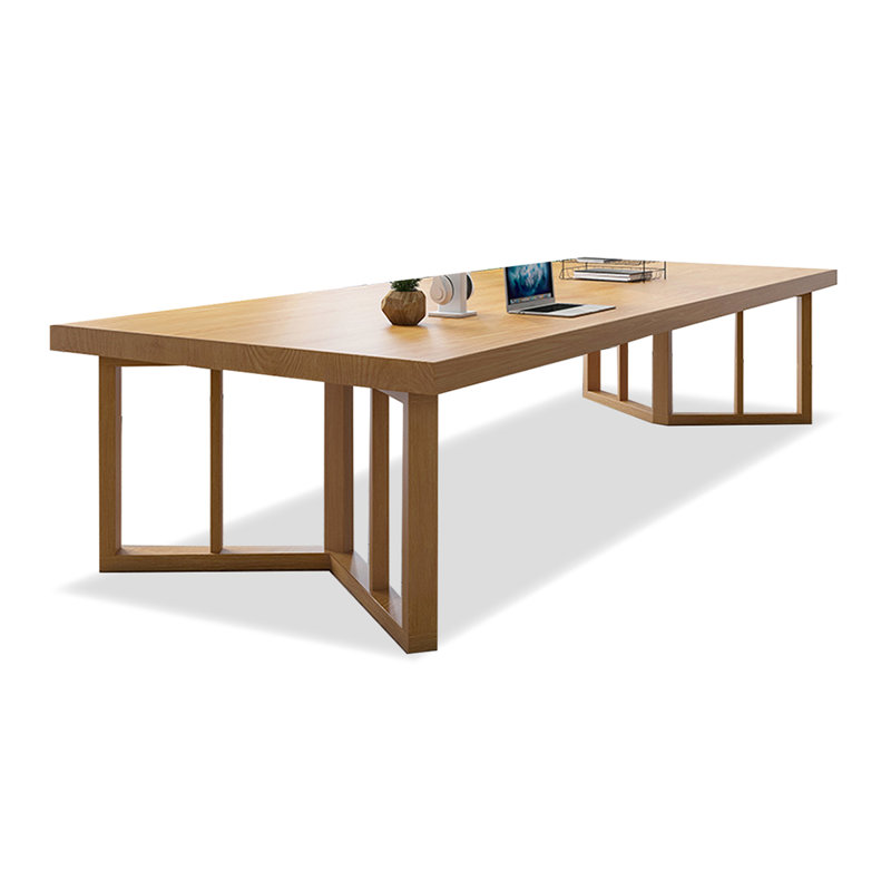 Table de conférence moderne en pin minimaliste moderne, H 29,53 po x L 110,24 po x l 47,24 po