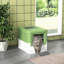 Toilette pour chat entièrement fermée, jaunâtre, maintient un environnement propre et odorant, avec mécanisme de contrôle des odeurs de la litière, fournit un espace de vie confortable pour les chats