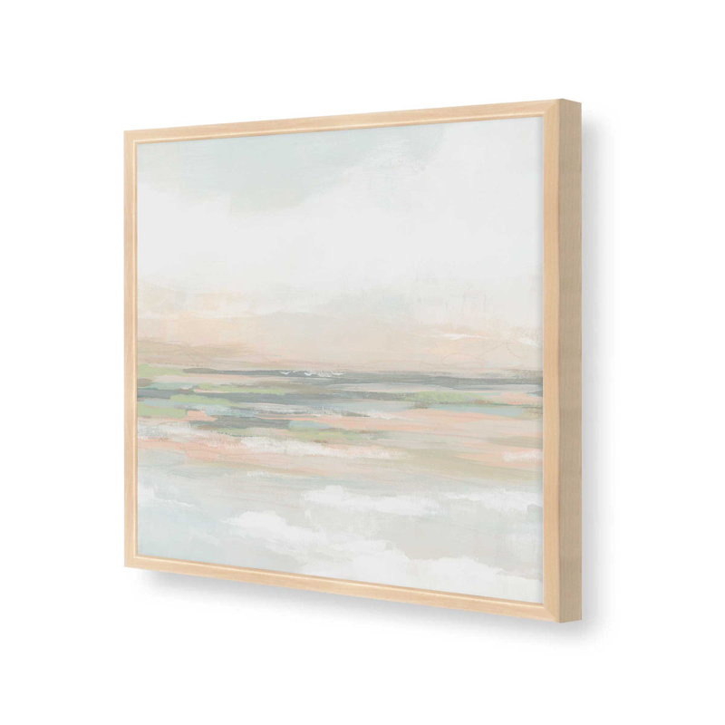 Soft Breeze Over Fields II, Open Corner Framed, Raw Maple, 13.5" H x 13.5" W