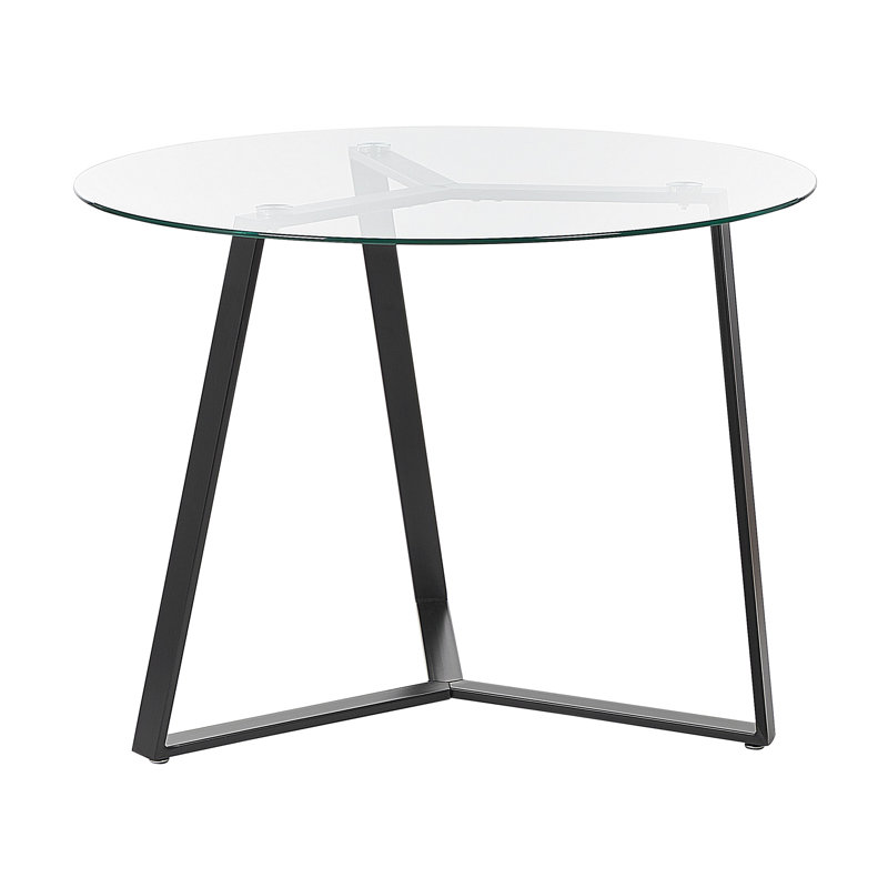 Eyva Round Glass Top Metal Base Dining Table