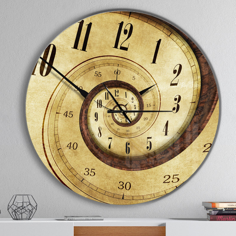 Horloge murale rétro Vintage Spiral, Surdimensionné