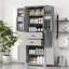  Armoire de rangement avec espace multifonctionnel pour la cuisine, la salle de bain, la salle à manger ou le salon, gris-1203010541