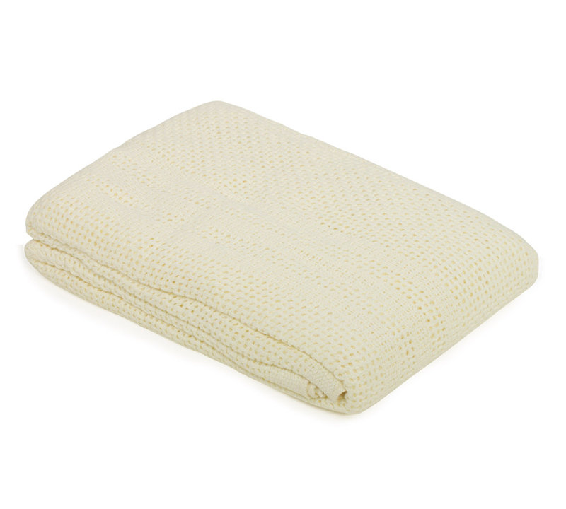 Bryan Cotton Baby Blanket, 100cm W  x 150cm L, Cream