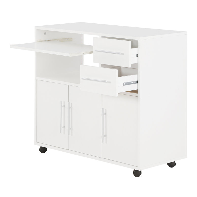 Seyma Wood Kitchen Cart, White