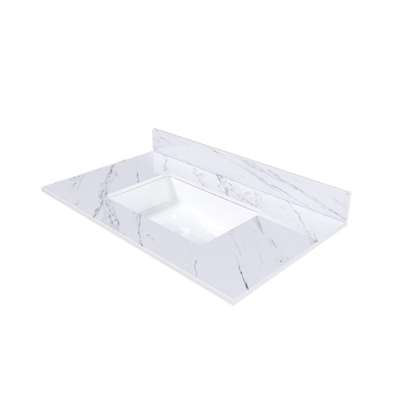 Marble Vanity Top with Undermount Sink and 4" Backsplash