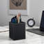 Porte-stylos et porte-crayons carrés en cuir PU, étui de rangement pour fournitures de bureau, boîte de rangement pour accessoires de bureau (noir)