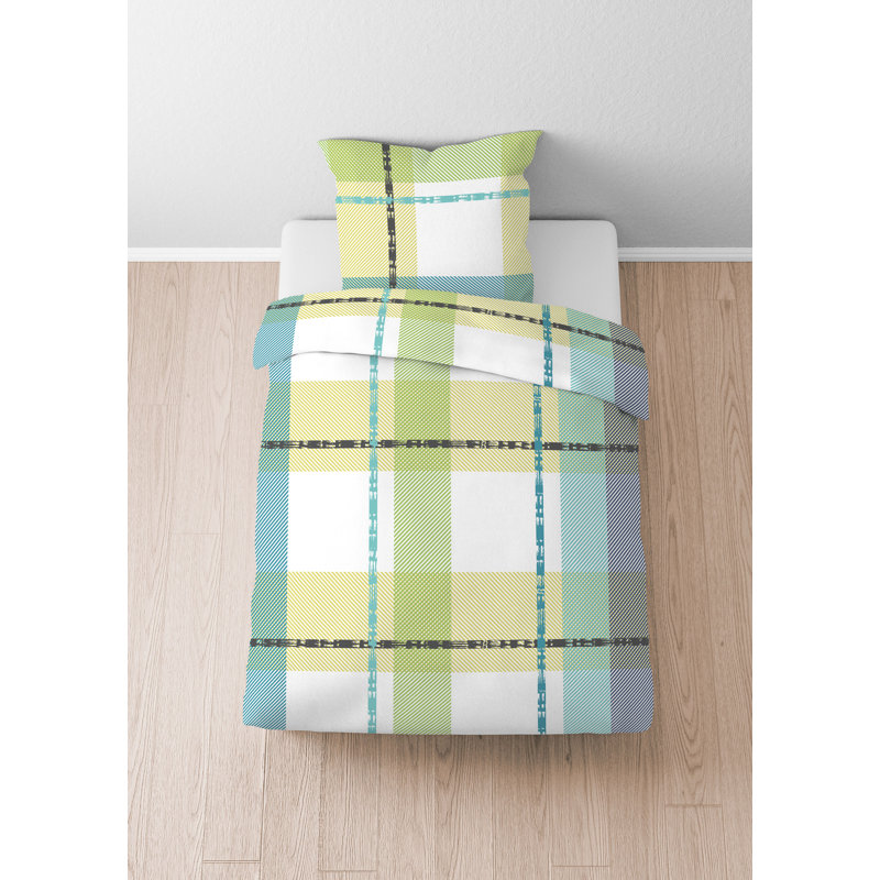 Traumhaft Schlafen - Castell-Markenbettwäsche Ni Microfiber Chequered Duvet Cover with Pillow Shams
