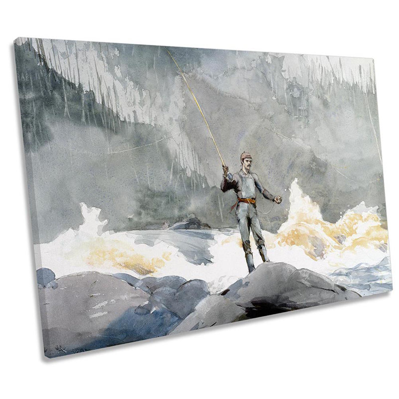 Winslow Homer Casting Fishing - Wrapped Canvas Print, 30.5cm H x 45.7cm W x 2cm D