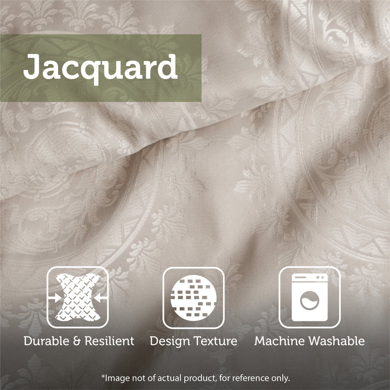 Standard Blue and Brown Jacquard Rod Pocket Valance