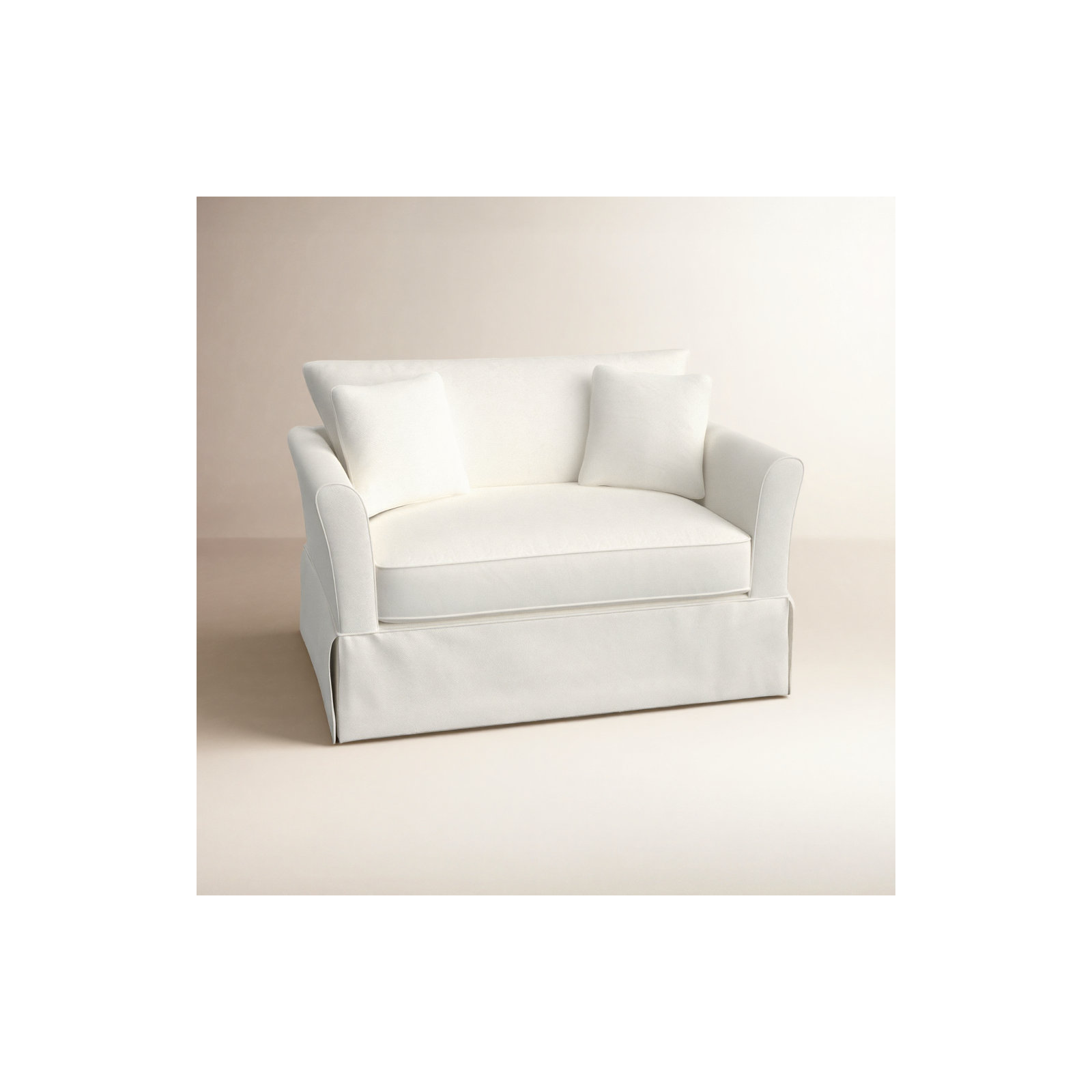 Shelby Upholstered Chair And A Half, Classic Bleach White Twill