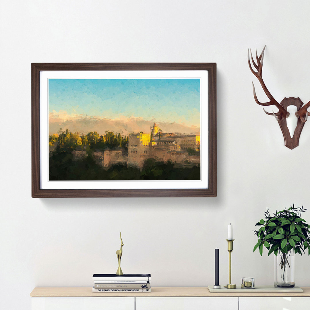 The Alhambra in Granada Spain in Abstract - Framed Print