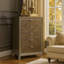 Commode 5 tiroirs Skylar, finition champagne foncé