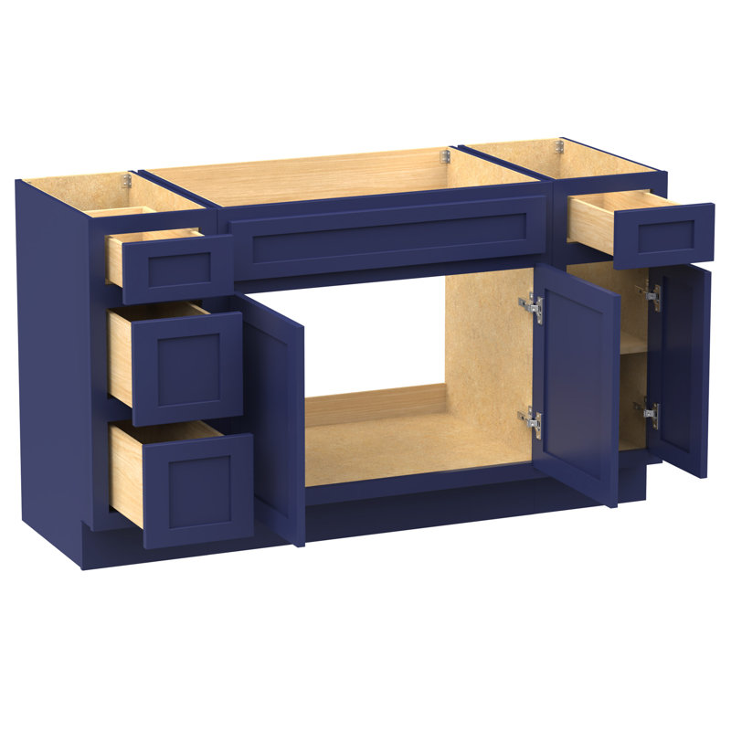Base de meuble-lavabo simple 57 po seulement, Bleu