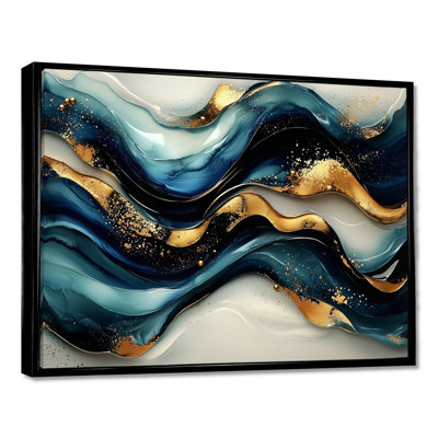Décoration murale Odessia émeraude pierre fusion sur rivière bleue III - vagues modernes abstraites
