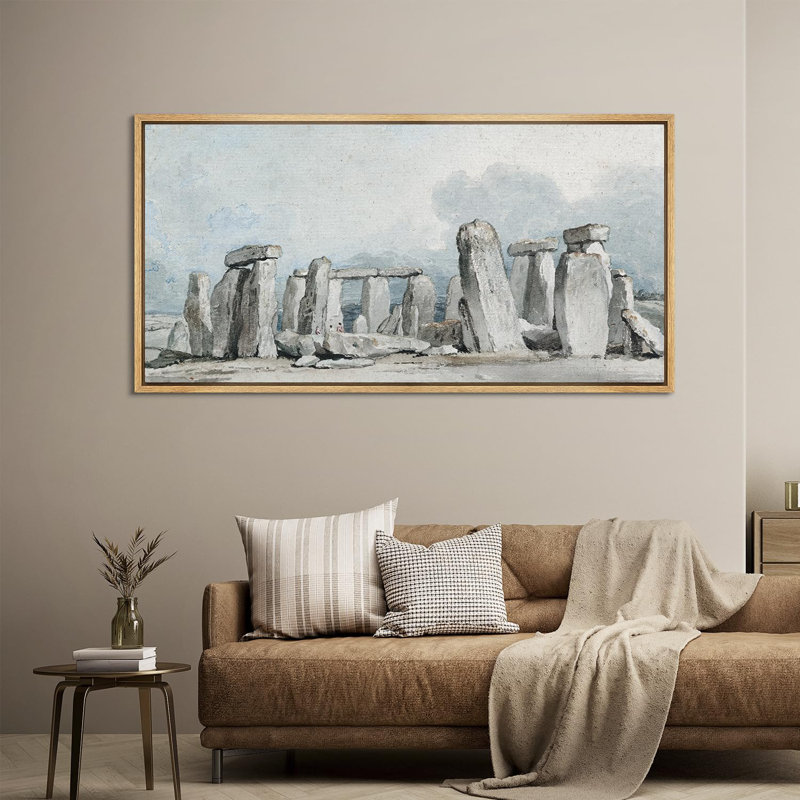 Ancienne pierre historique de Stonehenge, impression sur toile encadrée, H 30 po x l 60 po, Naturel