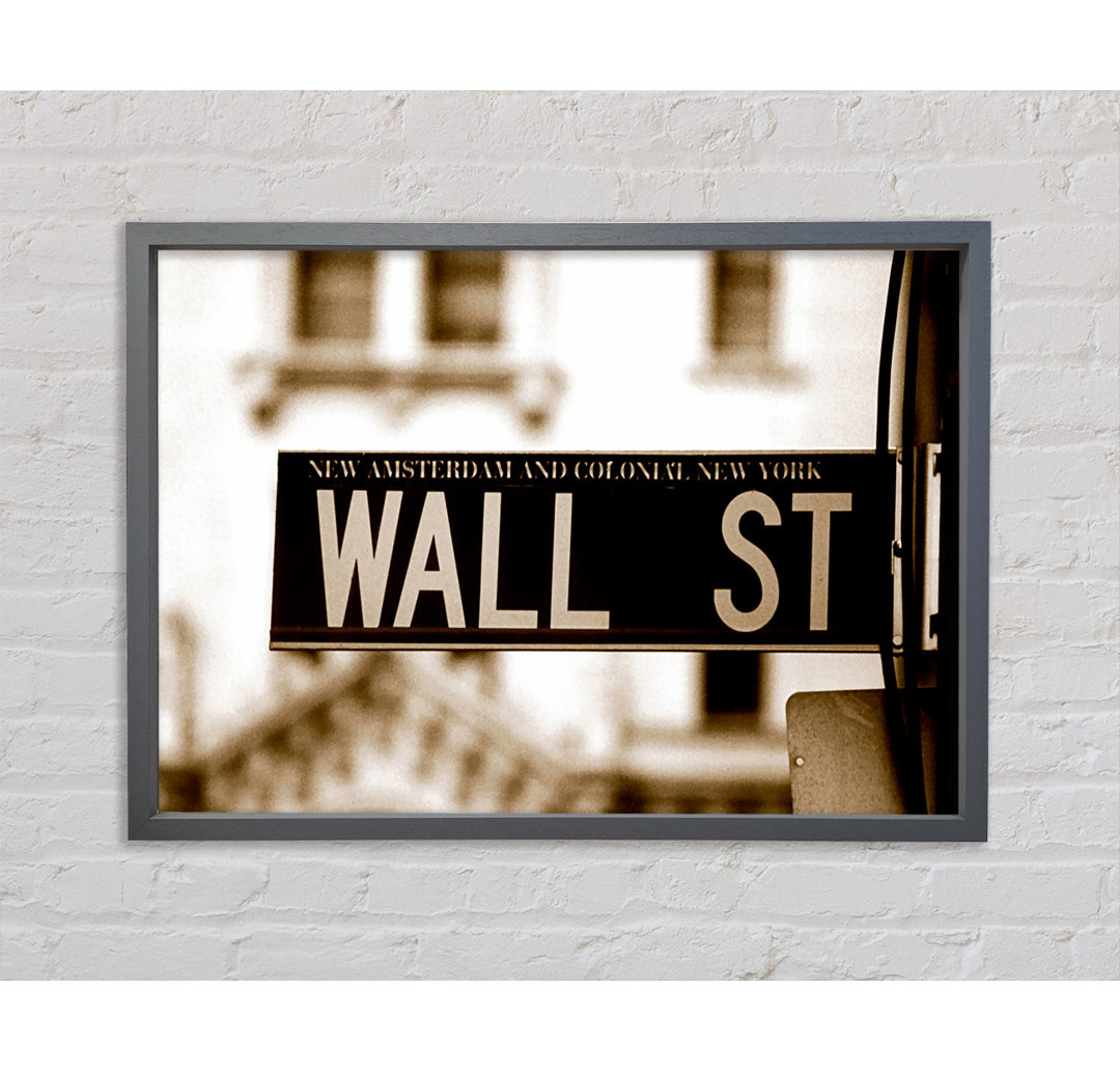 New York City Wall Street - Einzelner Bilderrahmen Kunstdrucke auf Leinwand