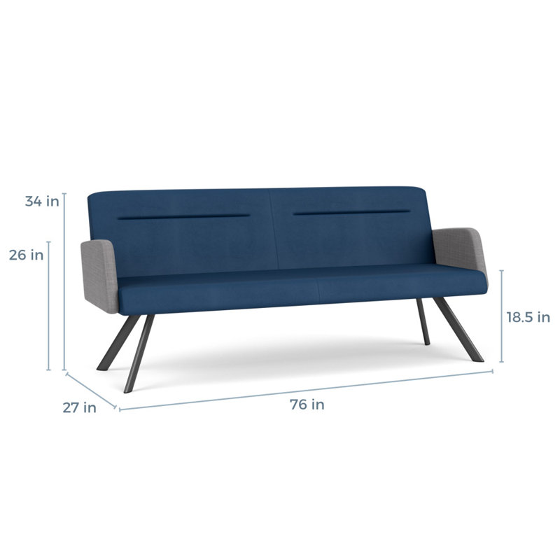 Pieds de canapé Willow, Gris anthracite, Patriot Plus - bleu / gris Chambray - vinyle, Yes