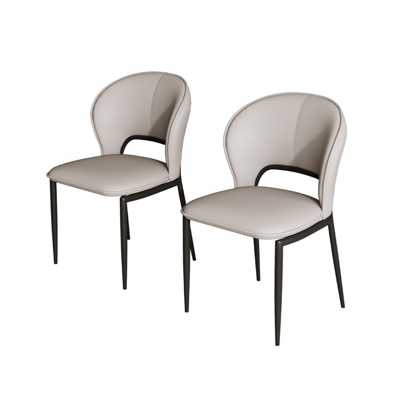 Chaises de table de salle à manger modernes, similicuir, non assemblées, 6, Gris