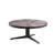 Burdett Mid-Century 33.5 In. Round Maroon Coffee Table With Tempered Glass Top