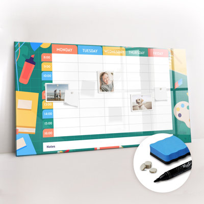 Magnetic Memo Board Whiteboard - 120 x 60 cm - With Marker and Magnets - Lesson plan