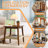 Boho 23" Mid-Century Side Table with Woven Shelf, Storage, Perfect for Living Room, Couch, Patio, Home Office, Bedside-1571569737