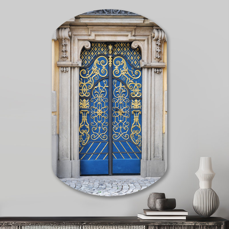 Lavish Old-European Door Vintage - Art mural irrégulier rétro - Forme de cylindre, H 31 po x l 19 po