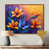 Toile avec cadre flottant brun
