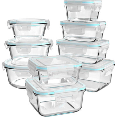 Glass Food Storage Containers with Lids, [18 Piece] Meal Prep Containers for Food Storage
