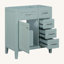 Meuble-lavabo de 30 po sans lavabo, base d'armoire seulement, armoire de salle de bain avec tiroirs, structure solide et panneau de fibres à densité moyenne, vert