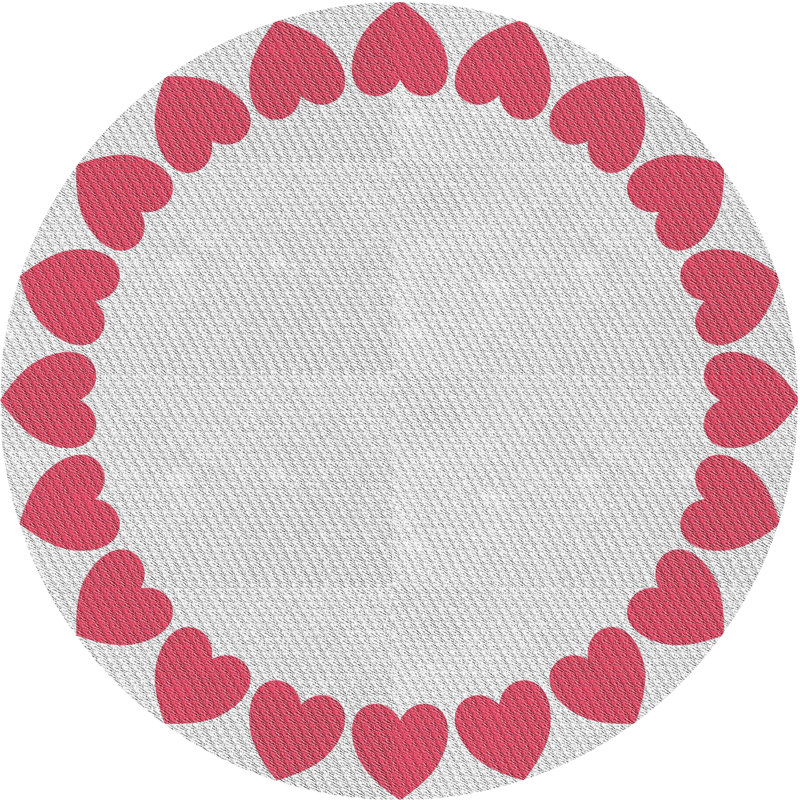 Tapis rose Ajhar, Rond 7 pi