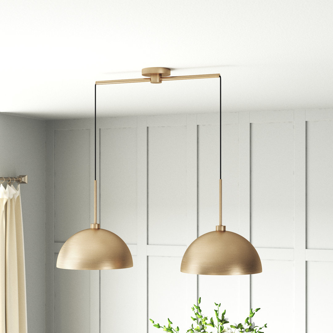2-Light Kitchen Island Pendant Mercer41 Shade 
