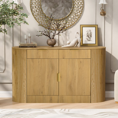 55" Wide 4 - Door 2 - Drawer Credenza Office Storage Cabinet